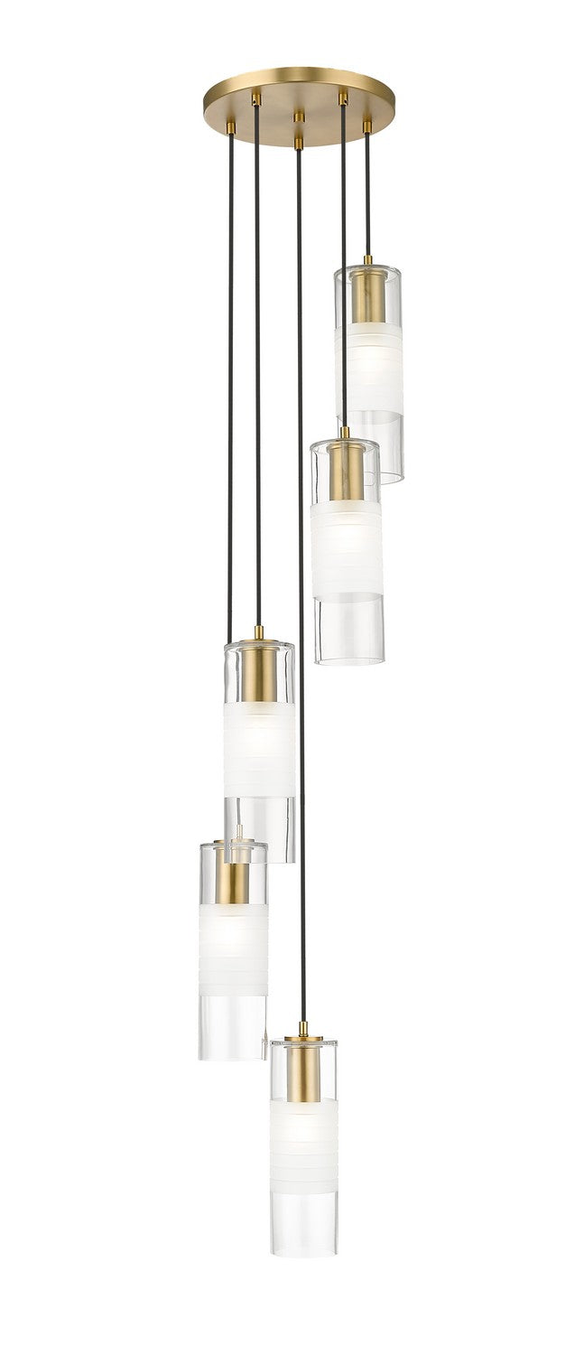 Z-Lite 824P-5R-MGLD Five Light Chandelier, Modern Gold