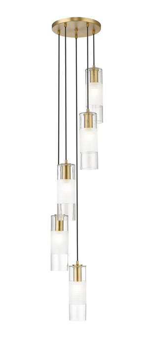 Z-Lite 824P-5R-MGLD Five Light Chandelier, Modern Gold