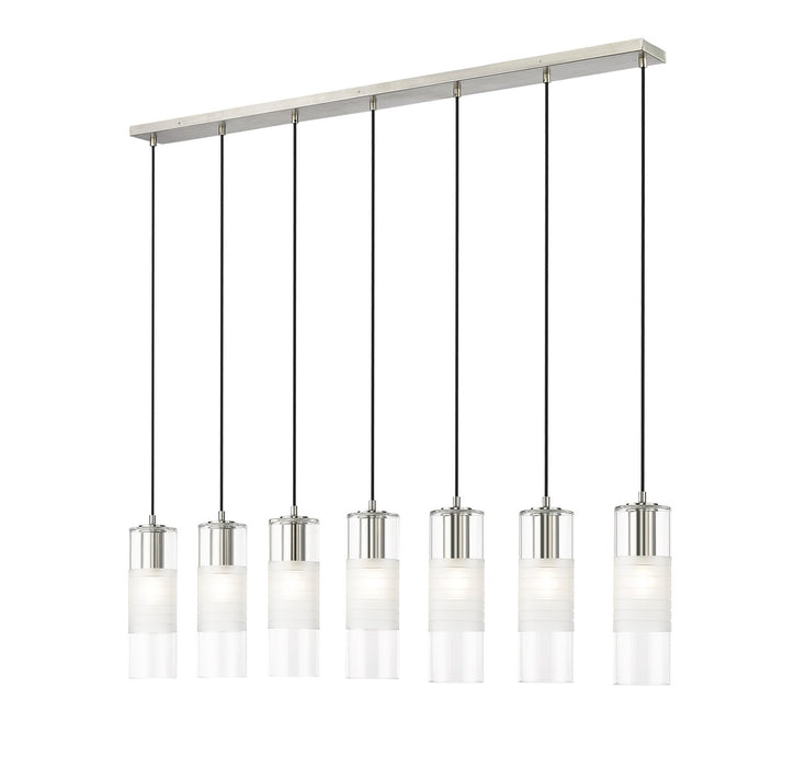 Z-Lite 824P-7L-BN Seven Light Linear Chandelier, Brushed Nickel
