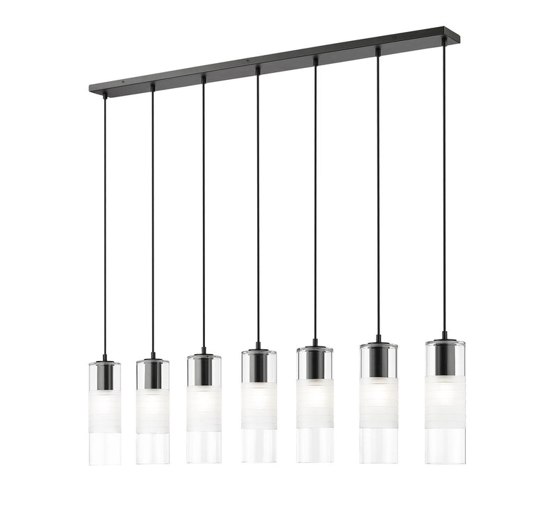 Z-Lite 824P-7L-MB Seven Light Linear Chandelier, Matte Black