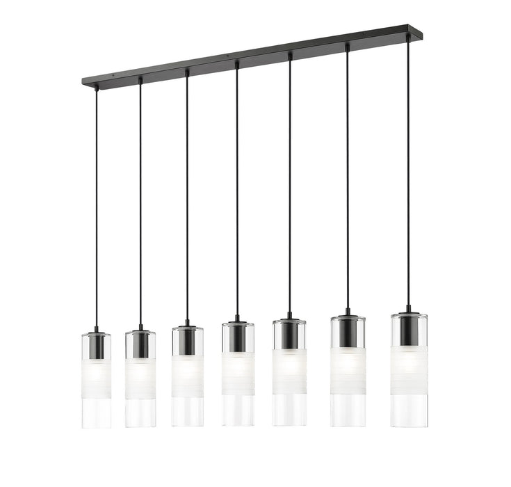 Z-Lite 824P-7L-MB Seven Light Linear Chandelier, Matte Black