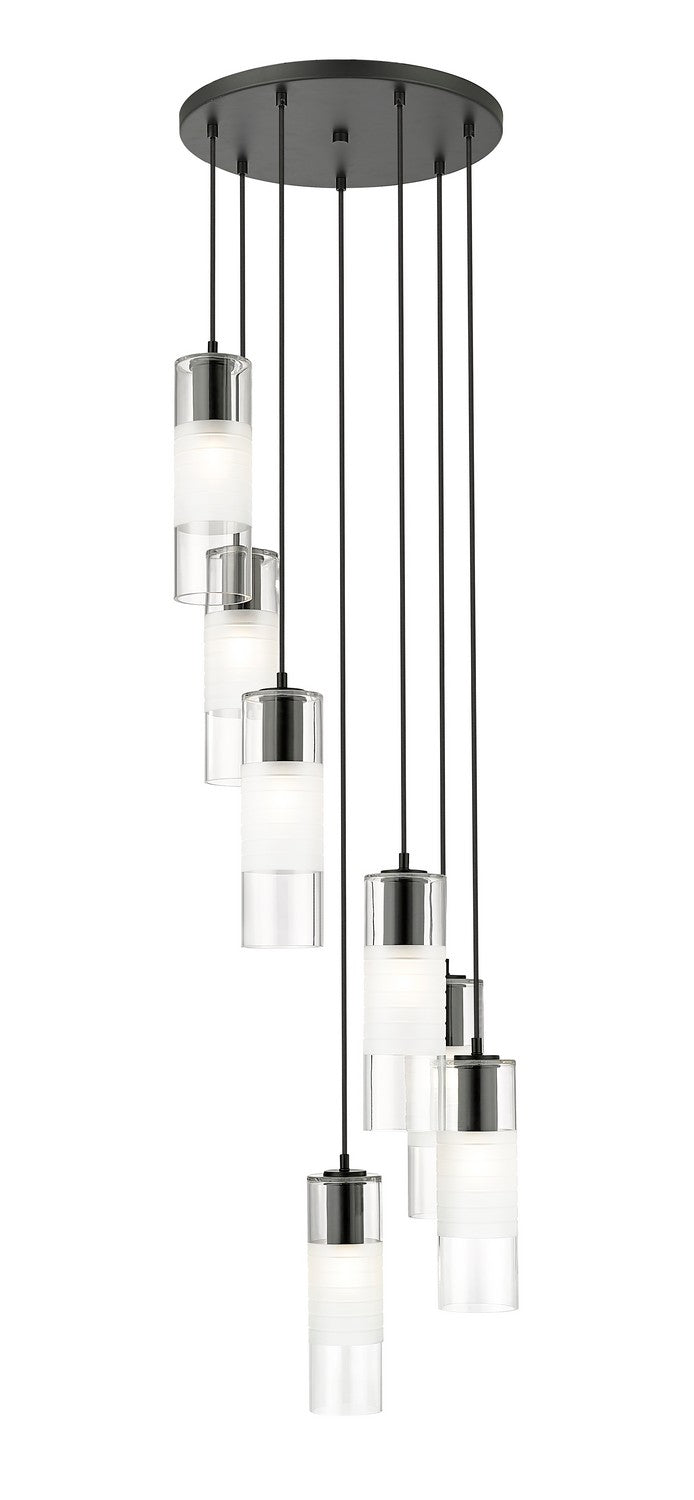 Z-Lite 824P-7R-MB Seven Light Chandelier, Matte Black