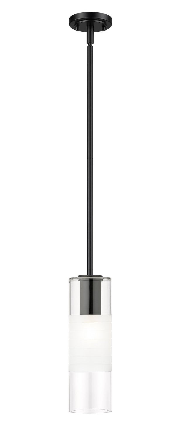 Z-Lite 824P-ROD-MB One Light Pendant, Matte Black