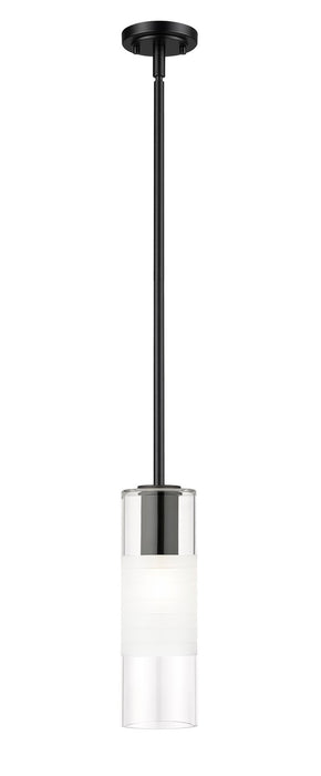 Z-Lite 824P-ROD-MB One Light Pendant, Matte Black