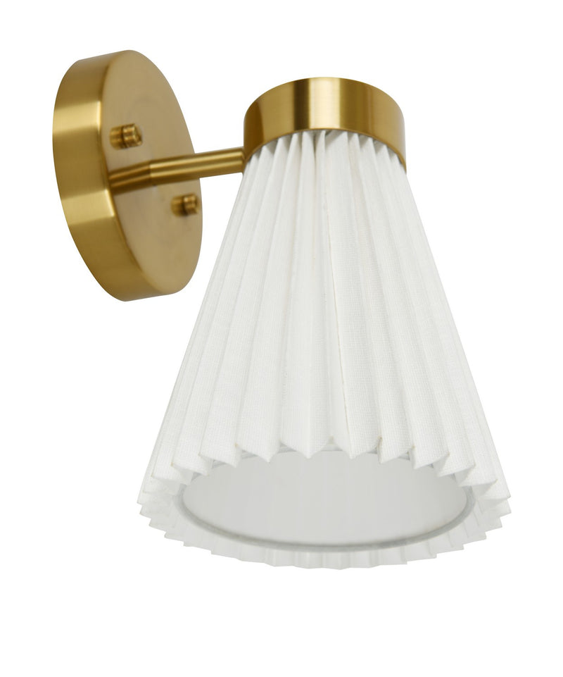 Beacon Lighting 30913601 One Light Wall Bracket, Brass/White