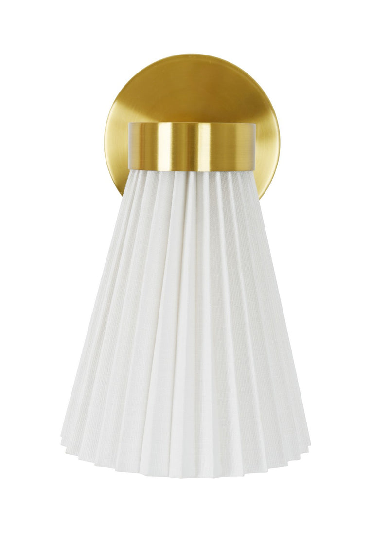Beacon Lighting 30913601 One Light Wall Bracket, Brass/White