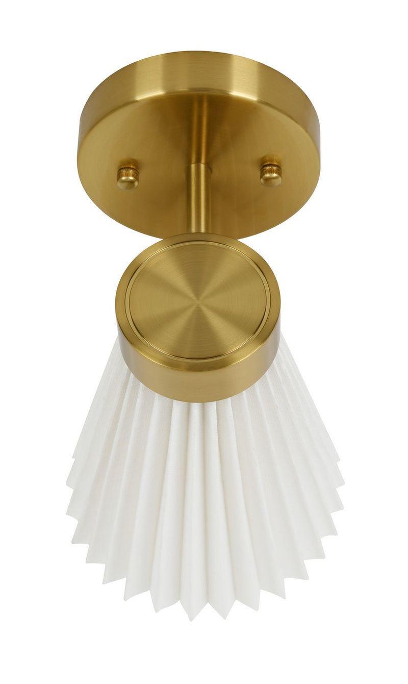 Beacon Lighting 30913601 One Light Wall Bracket, Brass/White