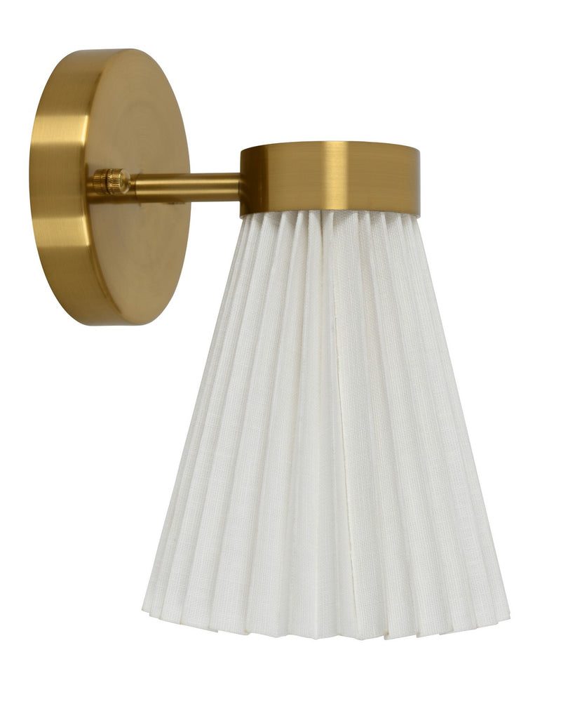 Beacon Lighting 30913601 One Light Wall Bracket, Brass/White