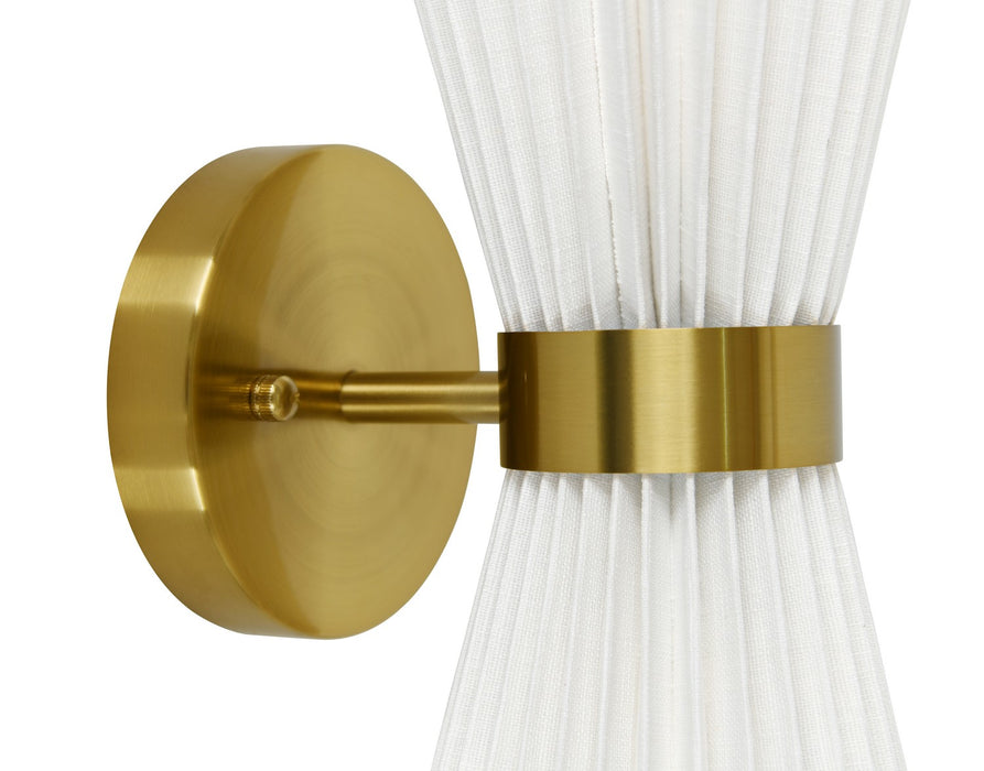 Beacon Lighting 30913701 Two Light Wall Bracket, Brass/White