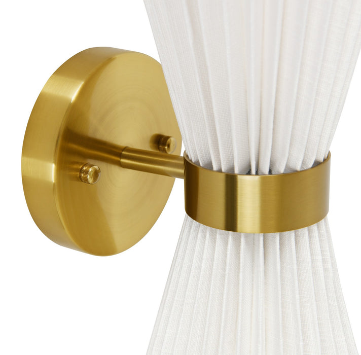 Beacon Lighting 30913701 Two Light Wall Bracket, Brass/White