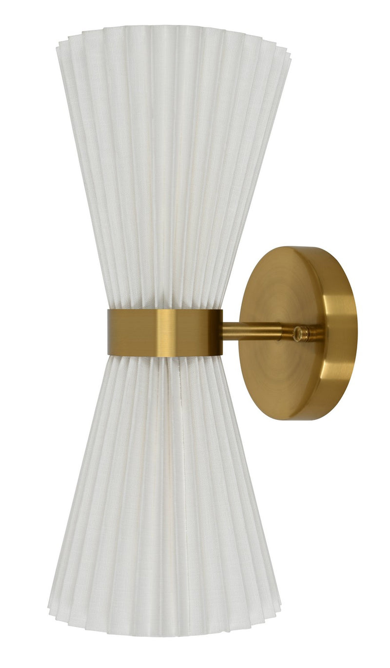 Beacon Lighting 30913701 Two Light Wall Bracket, Brass/White