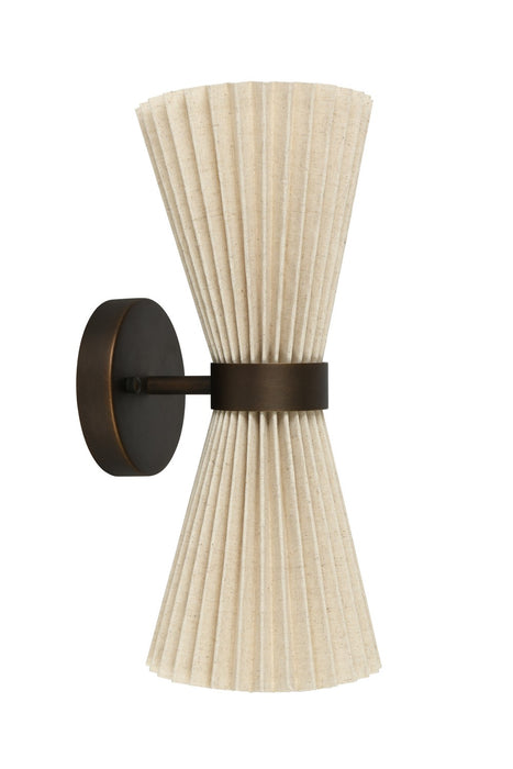 Beacon Lighting 30914001 Two Light Wall Bracket, Bronze/Natural