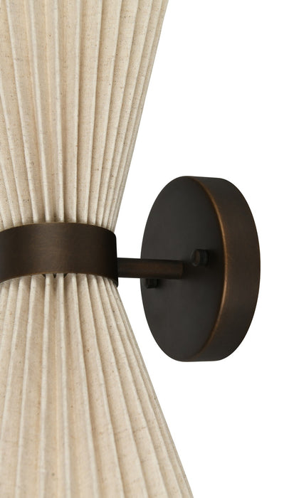 Beacon Lighting 30914001 Two Light Wall Bracket, Bronze/Natural