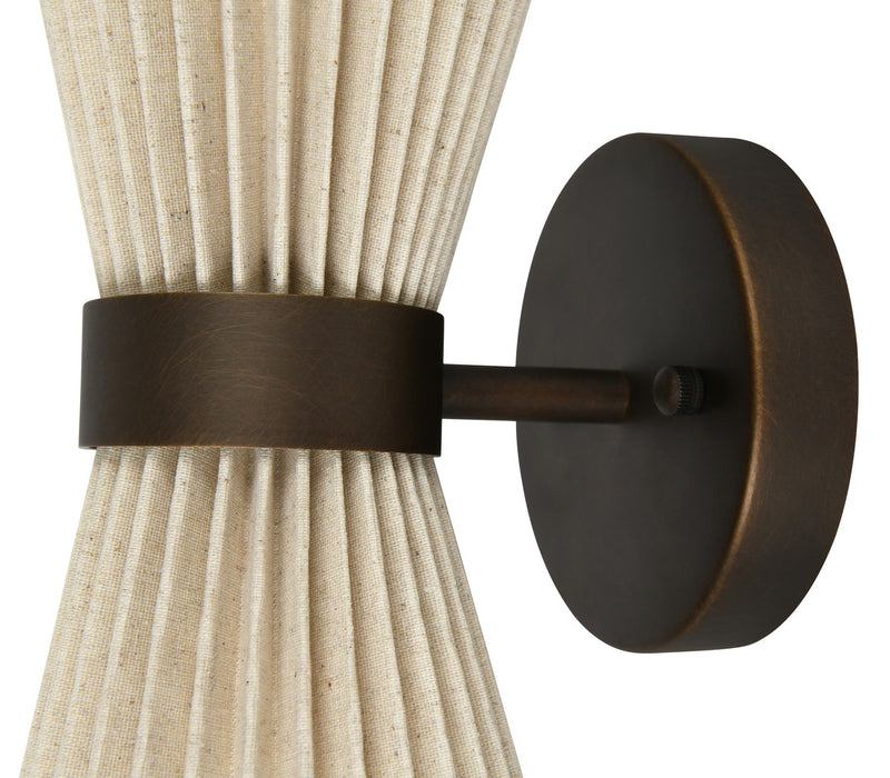 Beacon Lighting 30914001 Two Light Wall Bracket, Bronze/Natural