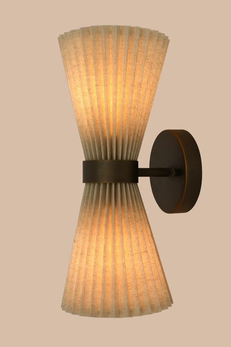 Beacon Lighting 30914001 Two Light Wall Bracket, Bronze/Natural