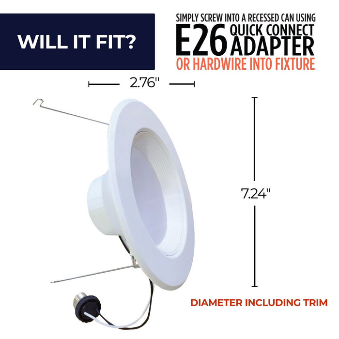 Bulbrite 773166 Recessed Downlight, White