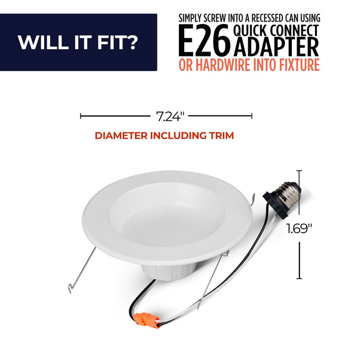 Bulbrite 773191 Recessed Downlight, White