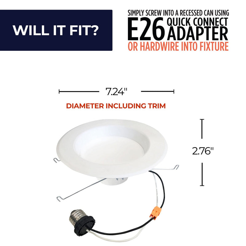 Bulbrite 773165 Recessed Downlight, White