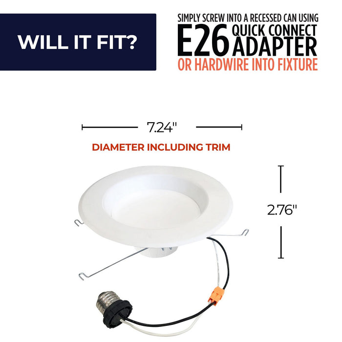 Bulbrite 773165 Recessed Downlight, White