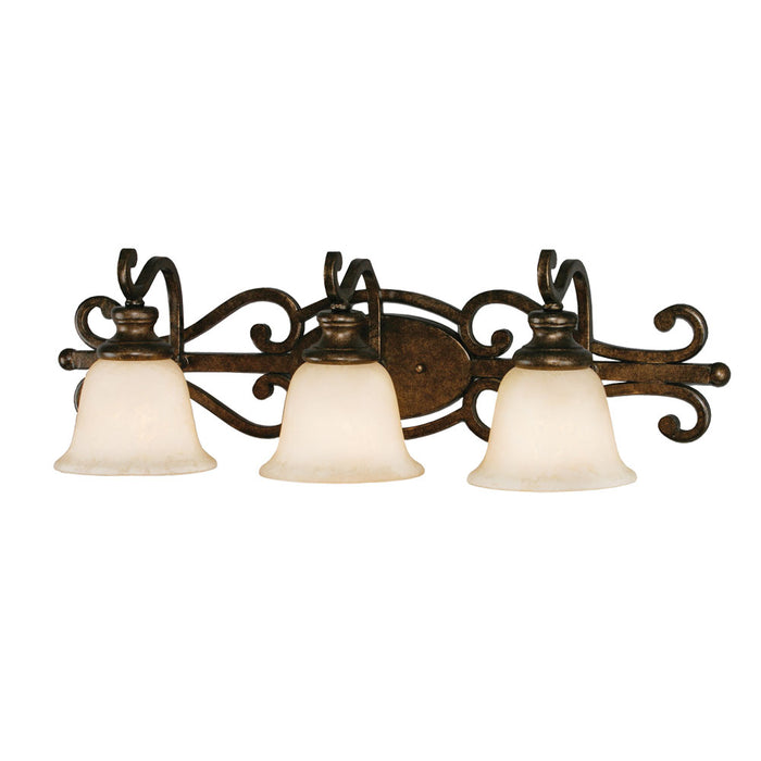 Golden 8063-BA3 BUS Three Light Bath Vanity, Burnt Sienna