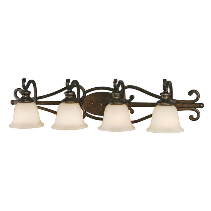 Golden 8063-BA4 BUS Four Light Bath Vanity, Burnt Sienna