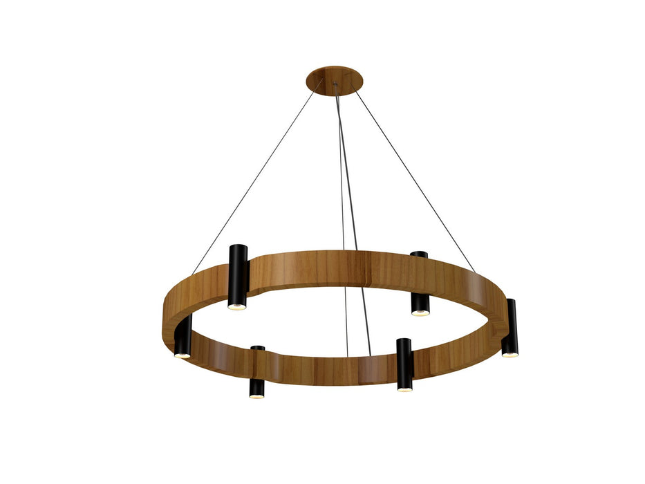 Accord Lighting 1497.12 12 Light Pendant, Teak