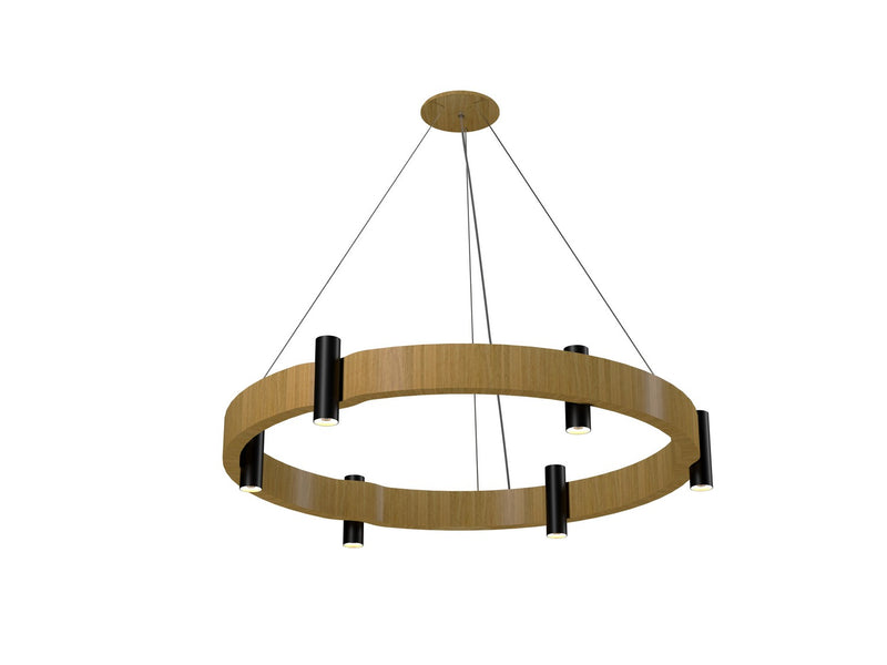 Accord Lighting 1498.09 12 Light Pendant, Louro Freijo