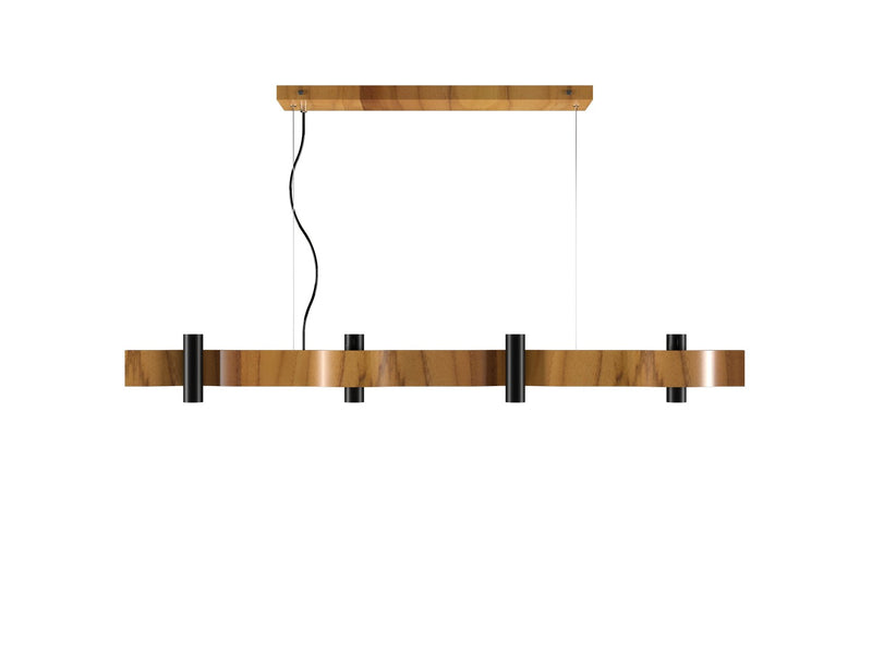 Accord Lighting 1500.12 Eight Light Pendant, Teak