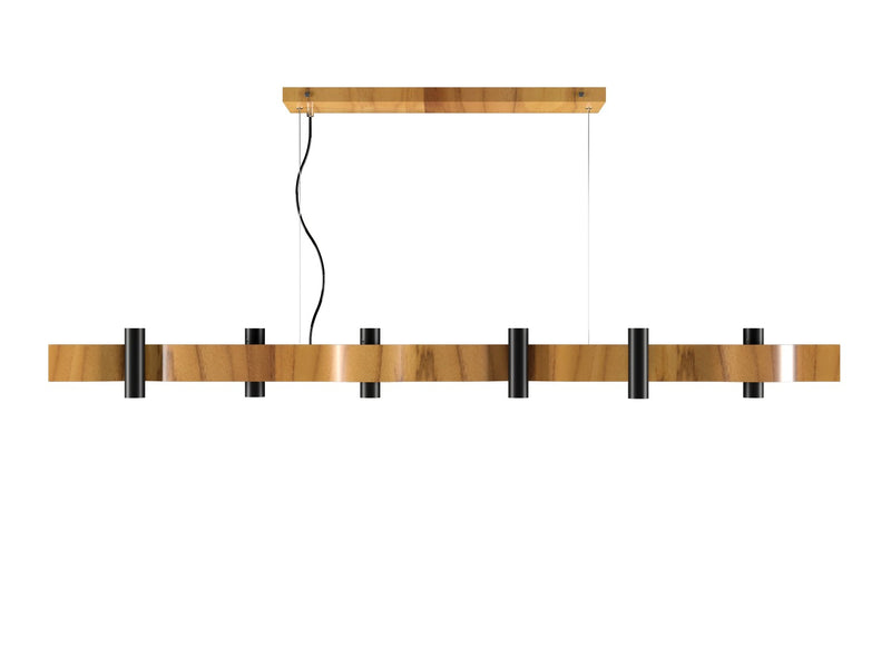 Accord Lighting 1501.12 14 Light Pendant, Teak