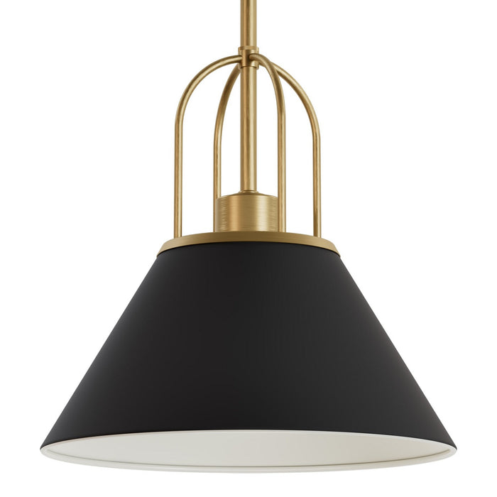 Hunter 13163 One Light Pendant, Matte Black