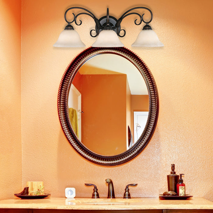 Golden 8606-BA3 RBZ-TEA Three Light Bath Vanity, Rubbed Bronze