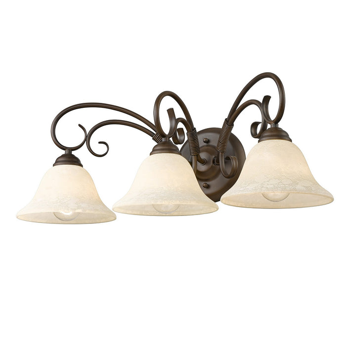 Golden 8606-BA3 RBZ-TEA Three Light Bath Vanity, Rubbed Bronze