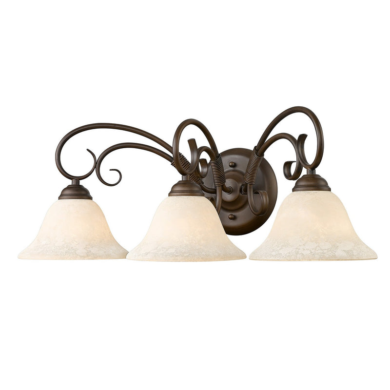 Golden 8606-BA3 RBZ-TEA Three Light Bath Vanity, Rubbed Bronze