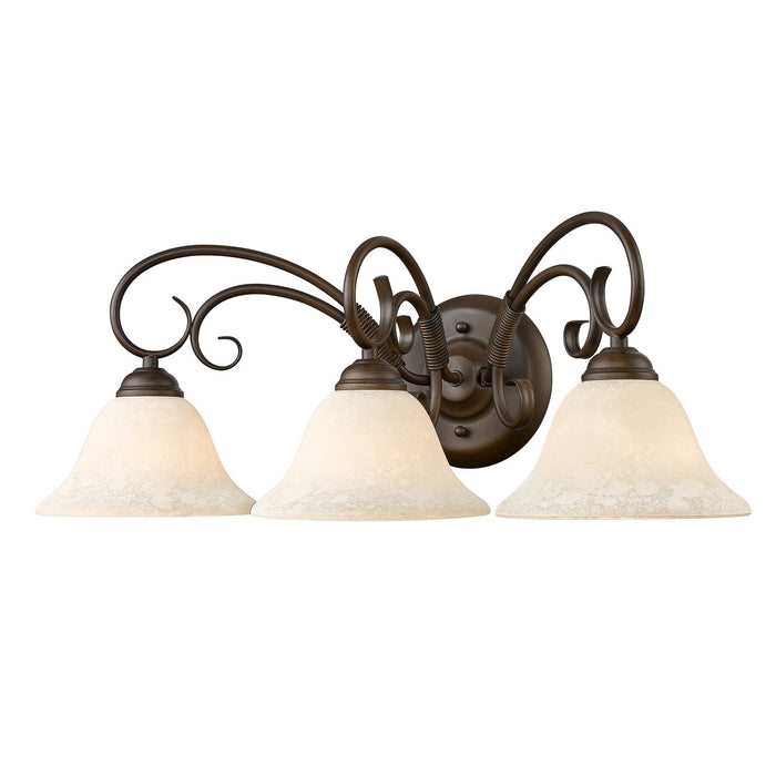Golden 8606-BA3 RBZ-TEA Three Light Bath Vanity, Rubbed Bronze