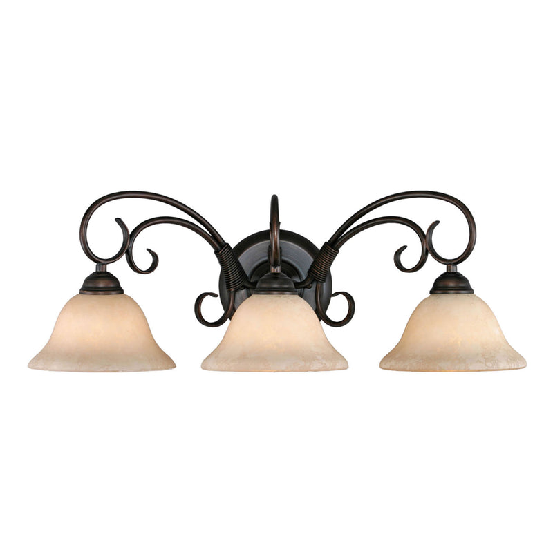 Golden 8606-BA3 RBZ-TEA Three Light Bath Vanity, Rubbed Bronze