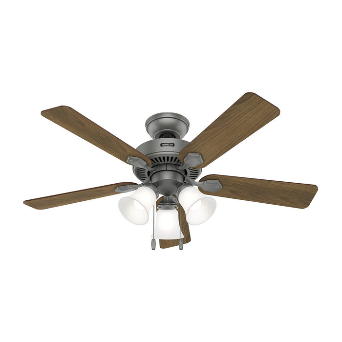 Hunter 52779 44" Ceiling Fan, Matte Silver