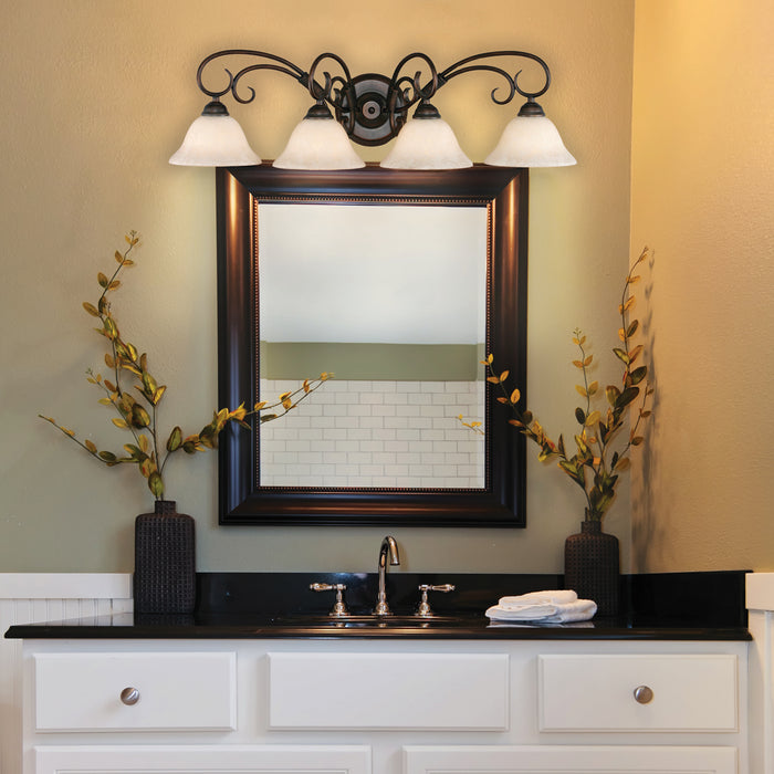 Golden 8606-BA4 RBZ-TEA Four Light Bath Vanity, Rubbed Bronze