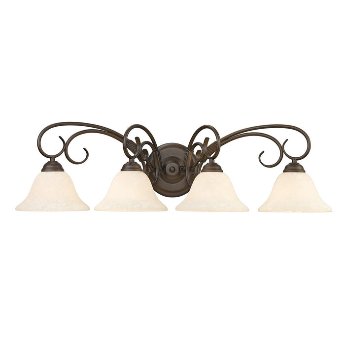Golden 8606-BA4 RBZ-TEA Four Light Bath Vanity, Rubbed Bronze