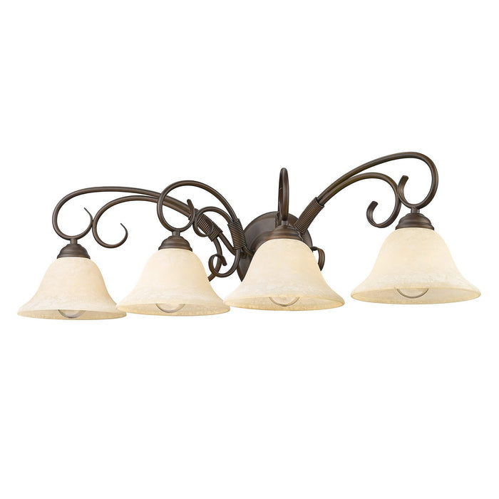 Golden 8606-BA4 RBZ-TEA Four Light Bath Vanity, Rubbed Bronze
