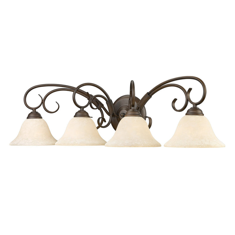 Golden 8606-BA4 RBZ-TEA Four Light Bath Vanity, Rubbed Bronze