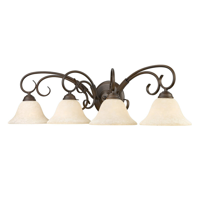 Golden 8606-BA4 RBZ-TEA Four Light Bath Vanity, Rubbed Bronze