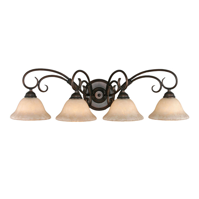 Golden 8606-BA4 RBZ-TEA Four Light Bath Vanity, Rubbed Bronze