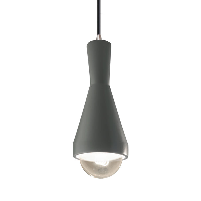 Justice Designs CER-6520-PWGN-NCKL-BKCD-LED1-700 LED Pendant, Pewter Green