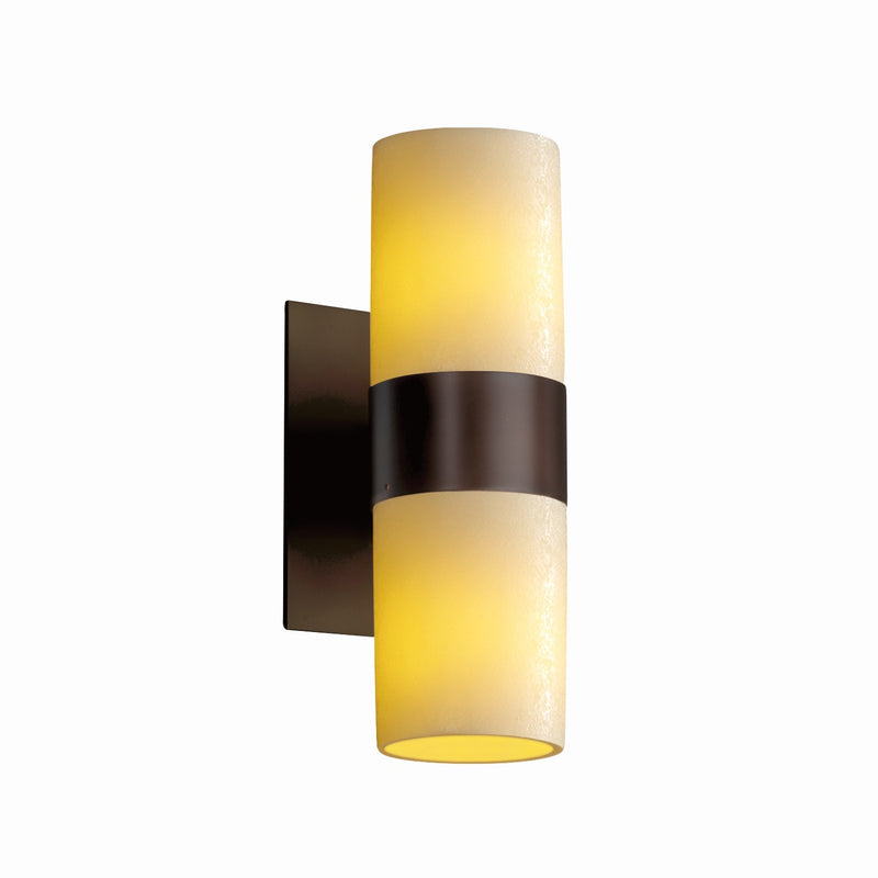 Justice Designs CNDL-8762-10-CREM-DBRZ Two Light Wall Sconce, Dark Bronze