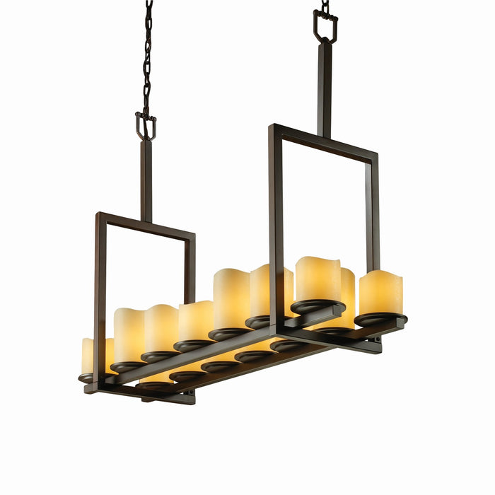 Justice Designs CNDL-8764-14-AMBR-DBRZ-LED14-9800 LED Chandelier, Dark Bronze