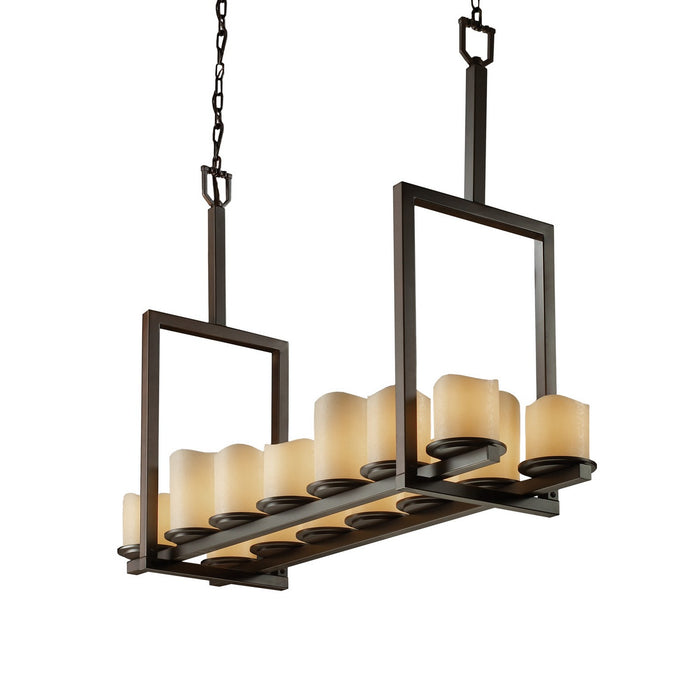 Justice Designs CNDL-8764-14-CREM-DBRZ-LED14-9800 LED Chandelier, Dark Bronze