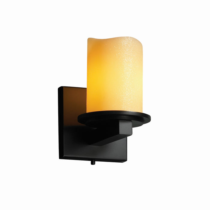 Justice Designs CNDL-8771-14-AMBR-MBLK-LED1-700 LED Wall Sconce, Matte Black