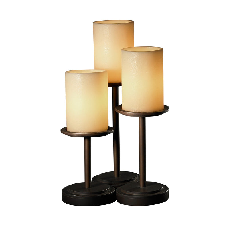 Justice Designs CNDL-8797-10-AMBR-DBRZ-LED3-2100 LED Table Lamp, Dark Bronze