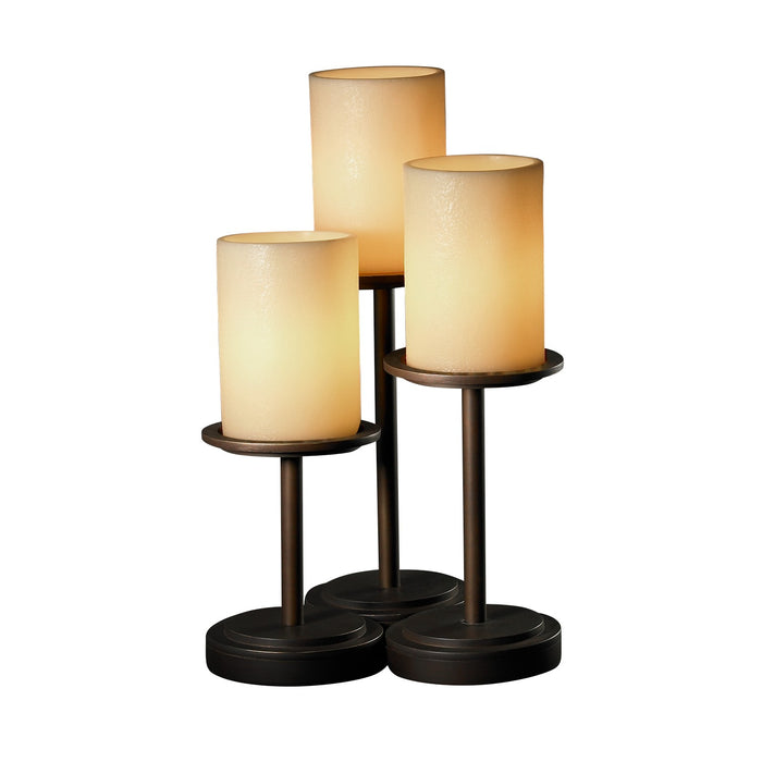 Justice Designs CNDL-8797-10-AMBR-DBRZ-LED3-2100 LED Table Lamp, Dark Bronze