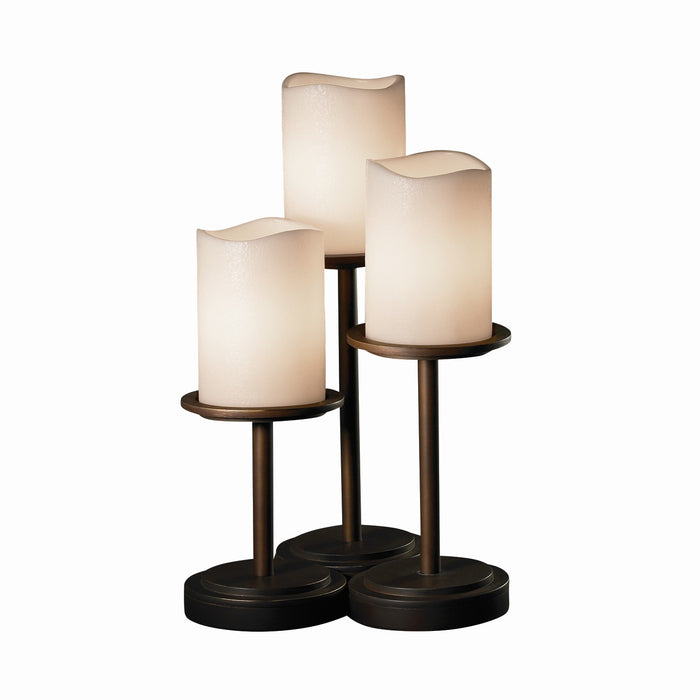 Justice Designs CNDL-8797-14-CREM-DBRZ-LED3-2100 LED Table Lamp, Dark Bronze